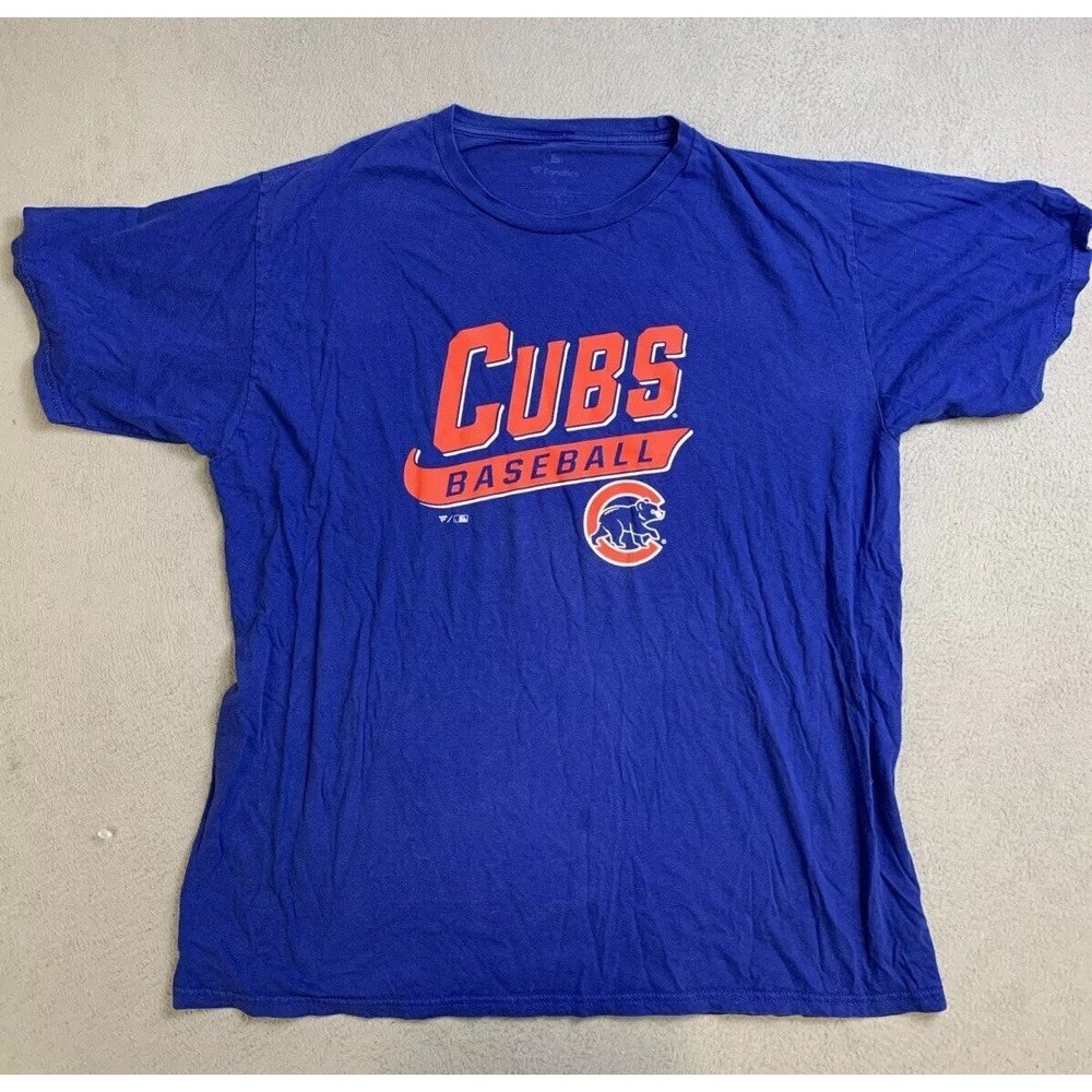 Fanatics T-Shirt Men's XL Blue Cubs Baseball MLB Pullover Short Sleeve